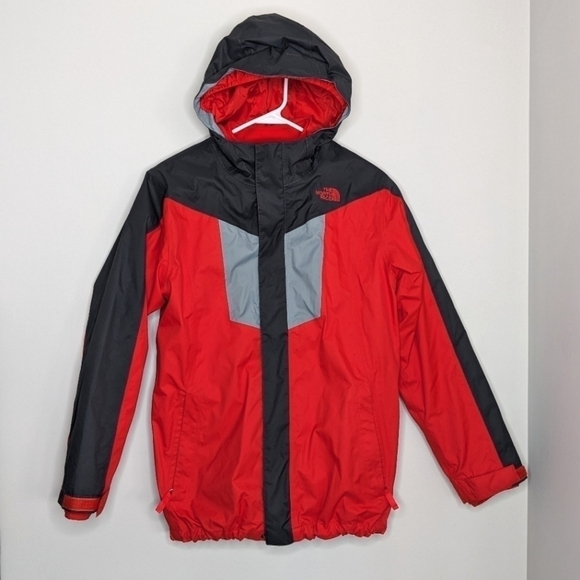 The North Face Dryvent Two Tone Red Coat Shell and Liner L 14/16 - Picture 1 of 5